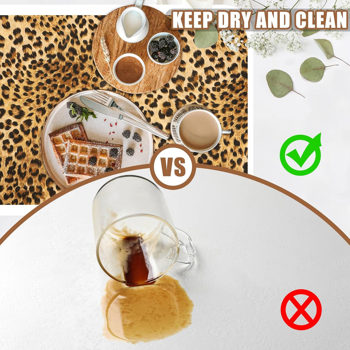 Leopard Print Dish Drying Mat for Kitchen Counter Hide Stain Absorbent Drying Rack Pad Rubber Backed Coffee Mat Espresso Machine Coffee Bar Accessories 15.7 x 23.6 Inch