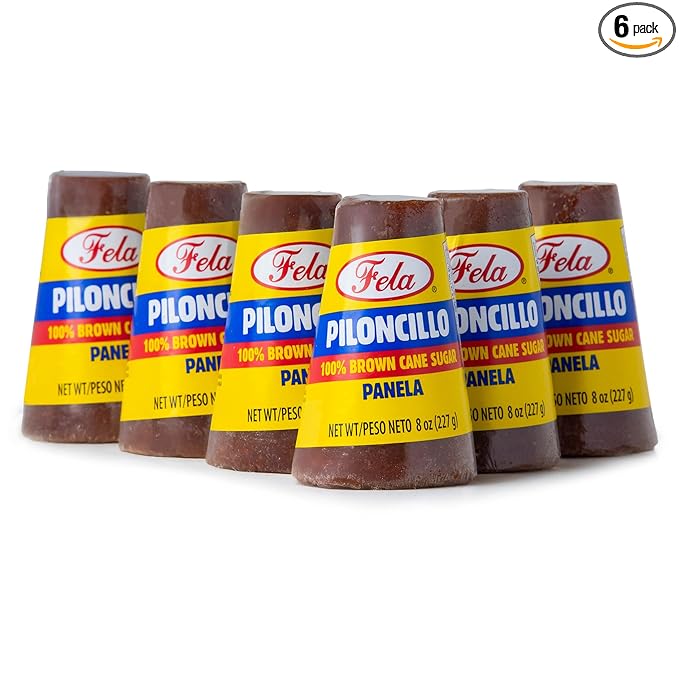 Fela Panela Piloncillo 8oz - 6 Pack - Pure Brown Sugar Cane for Traditional Latin Cooking - Panela Fraccionada Colombiana
