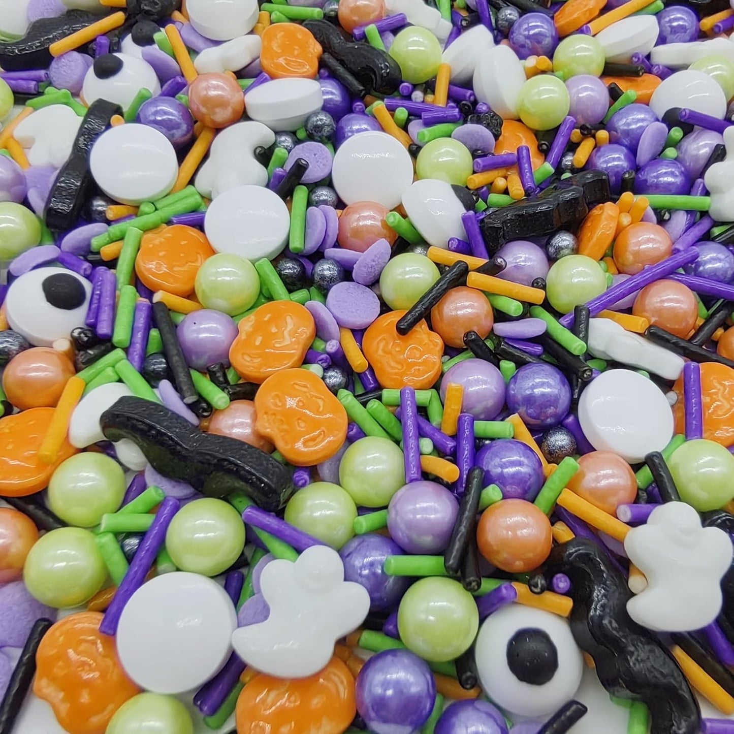 Halloween Sprinkles Ghost &amp; Pumpkin &amp; Eyes Cake Decorations Topper Edible Themed Sprinkles For Cookie Decorating, Chocolate Desserts, Cupcakes, Ice Cream 4.58OZ