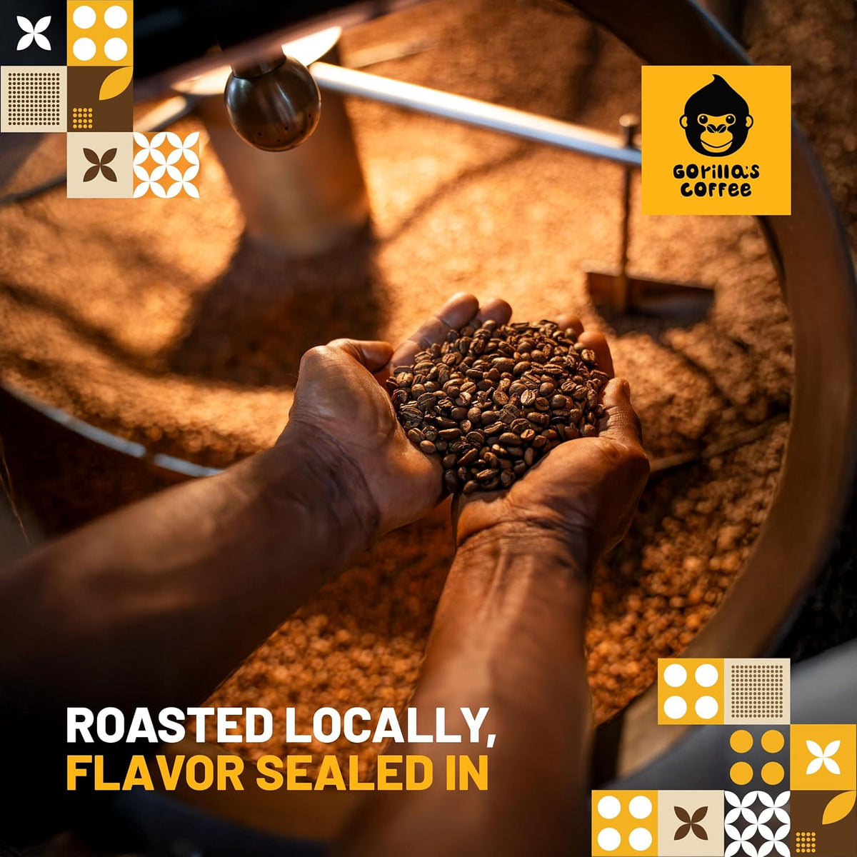 Gorilla's Coffee 100% Arabica - Medium Roast Ground Coffee, Fair Trade, Smooth, Balanced, Aromatic, Spice &amp; Luscious Fruit Notes | Premium Rwandan Coffee | Rich, Flavorful, and Aromatic (500g/17.6oz)