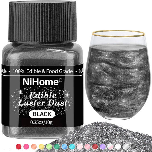 NiHome Edible Food-Grade Glitter Powder Glimmer Luster Dust Metallic Fancy Food Decorating Sprinkle Glimmery Dust for Drink