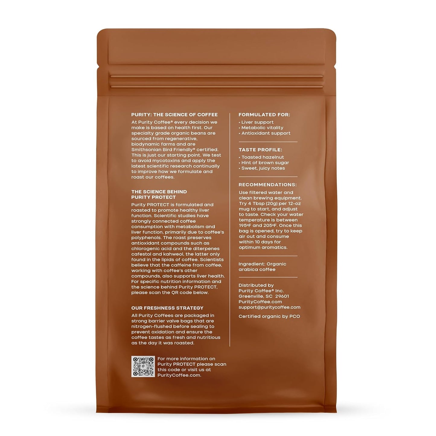 PROTECT High Antioxidant Light-Med Roast Ground (12oz Bag) | Specialty-Grade USDA Organic Arabica Blend | Third Party Tested for Mold, Mycotoxins &amp; Pesticides