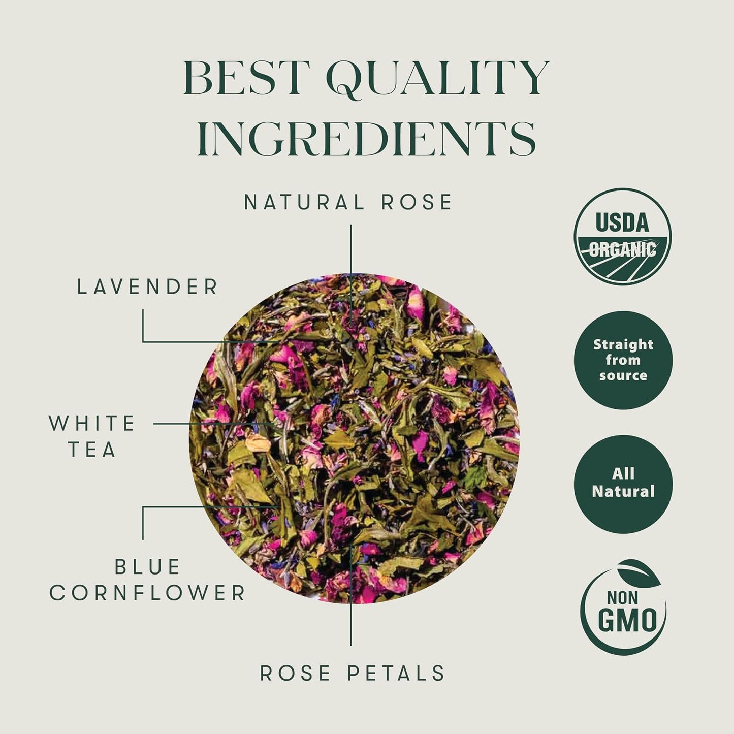 Luxmi Estates Lavender Valley Loose Leaf Tea, (25g/0.88oz) Darjeeling Makaibari White Tea, Low Caffeine, Sleep Function Tea