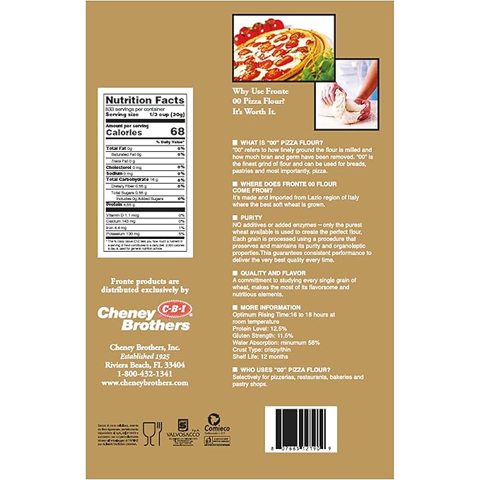 Bulk 55 Lbs, All Purpose, All Natural "00" Flour for Pizza, Pasta, and Baking, (25 kg, 55 lbs) by Fronte
