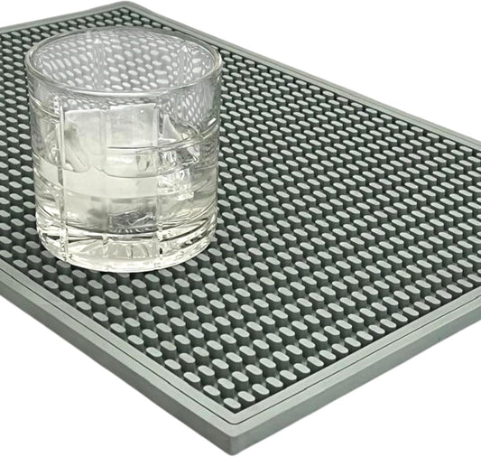 Bar Mats for Bartending - Rubber Bar Mat 18 x 12 inch - 0.4" Thick Flexible Drying Mat for Coffee Bar Kitchen Counter.