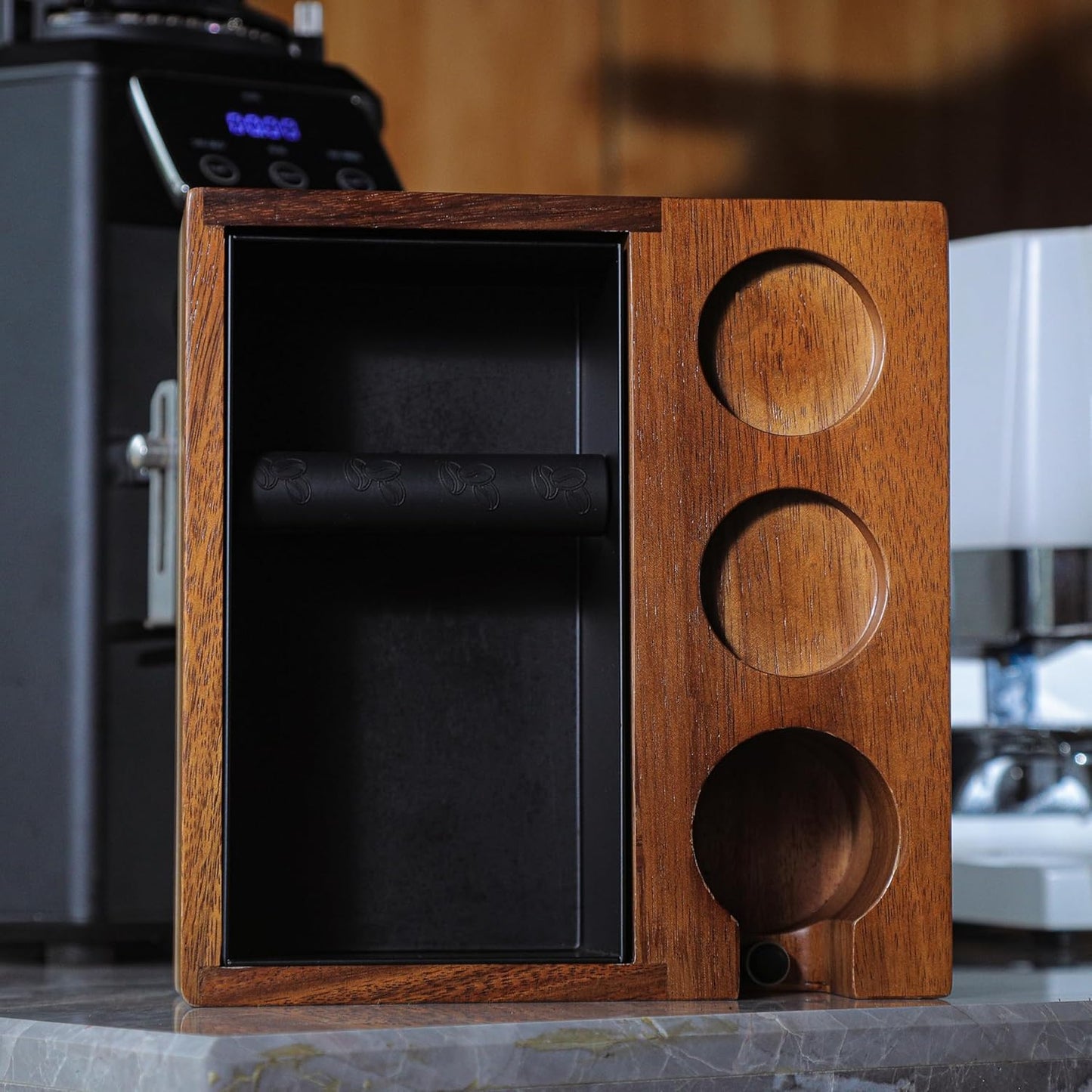 Espresso Knock Box and Tamping Station 58mm Espresso Accessories Organizer Box