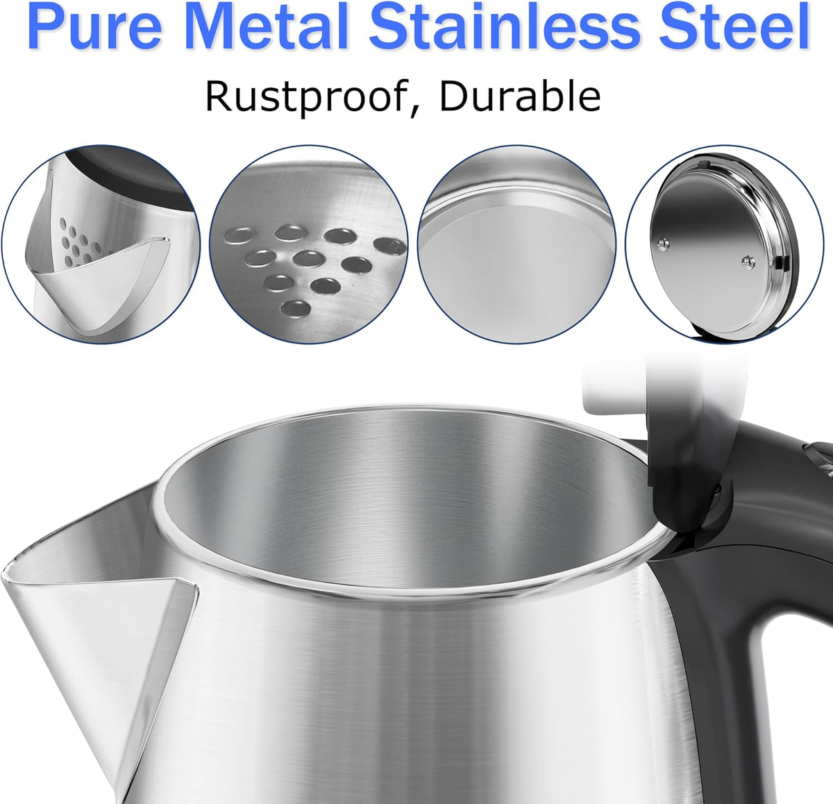 Stariver 2.5L Large Electric Kettle, BPA-Free Stainless Steel Water Kettle