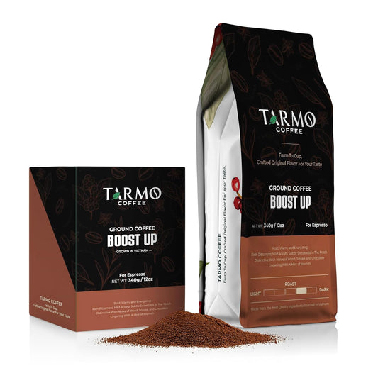 TARMO -BOOST UP | Low Acid ARABICA & ROBUSTA BLEND Ground Coffee | Specialty Vietnamese Coffee | Single Origin - Dark Roast