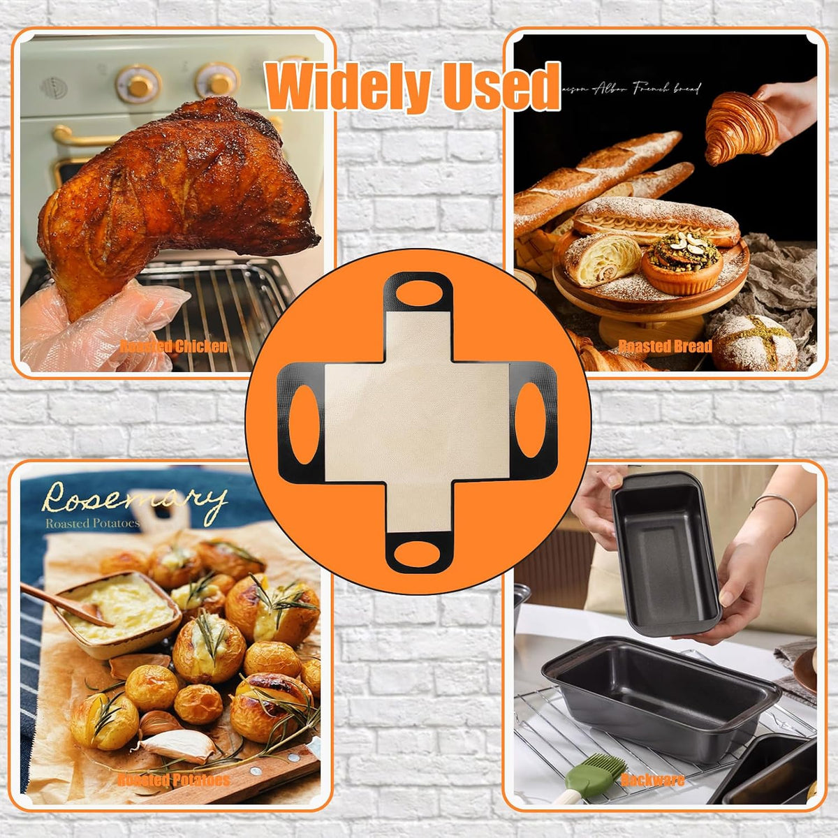 2Pcs Reusable Silicone Bread Loaf Pan Liner, Food-Grade Silicone Bread Sling, Sourdough Bread Baking Mat, Loaf Pan Lifters, Non-Stick&amp;Easy Clean Dough Transfer Tool, Fits 9x5 or 1.5lb Loaf Pans,Black