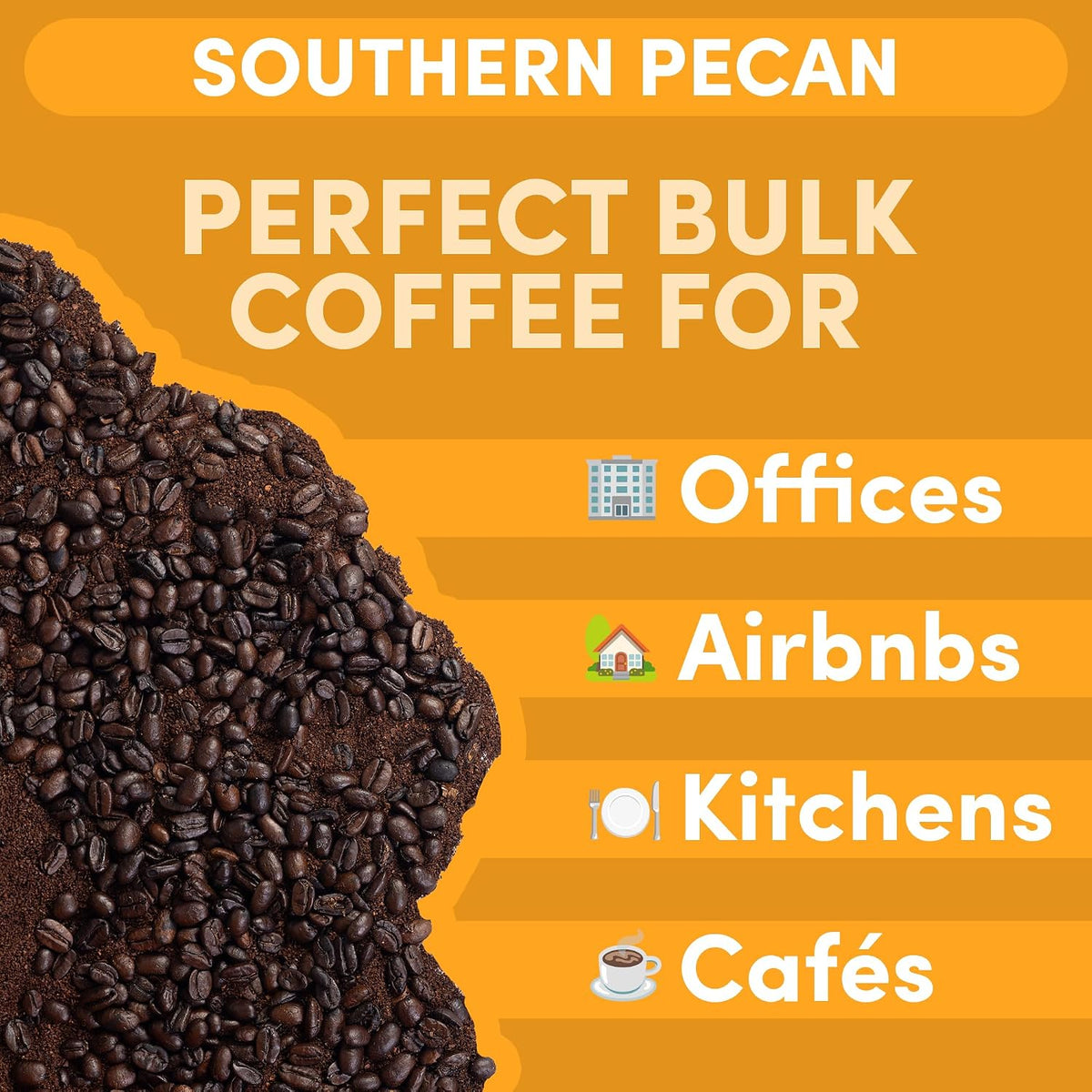 Sarasota Coffee Ground Southern Texas Butter Pecan | Medium Roast Gourmet Flavored Coffee Grounds | Low Acid, Mold Free, Specialty Grade Flavored Bulk Ground Coffee | 5lb (80 oz)