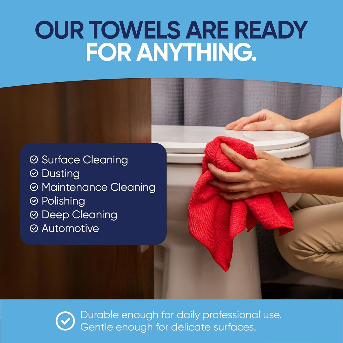 Microfiber Wholesale Bulk Black Microfiber Towels 12" x 12" Case of 400 – High-Density All-Purpose Cleaning Cloths for Car Washes, Auto Shops &amp; Professional Cleaning – No Fraying Reusable Long-Lasting
