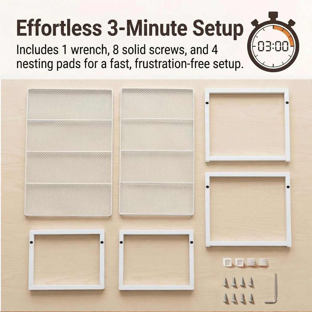 Set of 2 Kitchen Cabinet Organizer Shelf Stackable Sturdy Metal Counter Countertop Pantry Storage Rack