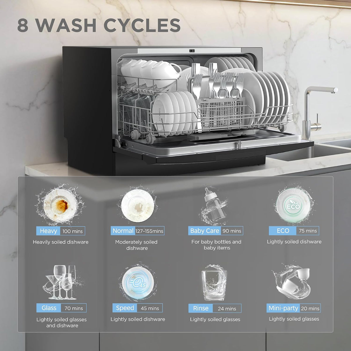 COMFEE’ Countertop Dishwasher