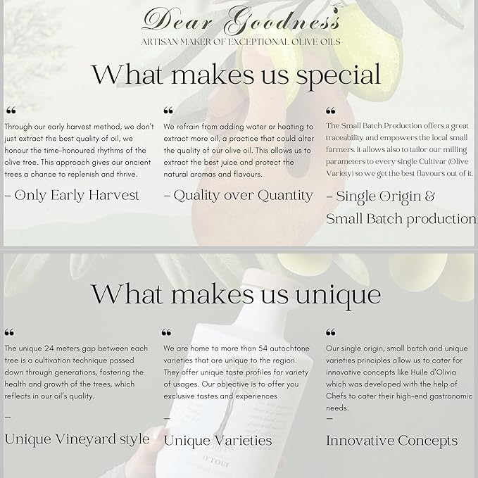 Dear Olives™ – Award-Winning Extra Virgin Olive Oil | Individually Numbered Bottle with a Gift Box | Limited Early Harvest Single-Origin Tunisian EVOO - Fresh Harvest Pure and Natural. 700ml/23.7 Fl Oz - Very High Polyphenol EVOO (Chemlali - Smooth/Douce)