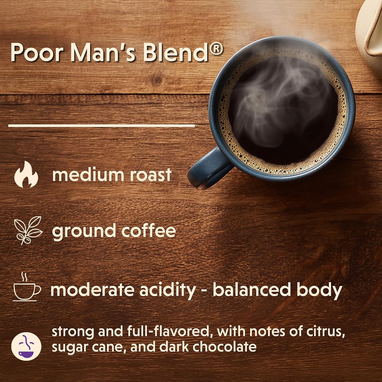Coffee Bean Direct Poor Man's Blend®, Ground, 5lb Bag | Medium Roast, Ground for Drip or Pour Over
