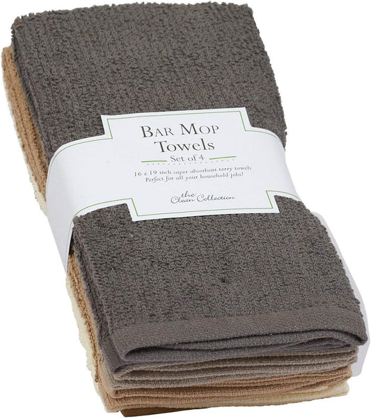 DII Design Imports 100% Cotton, Machine Washable, Ultra Absorbent, Everyday Kitchen Basic, Utility, Bar Mop Dishtowel 16 x