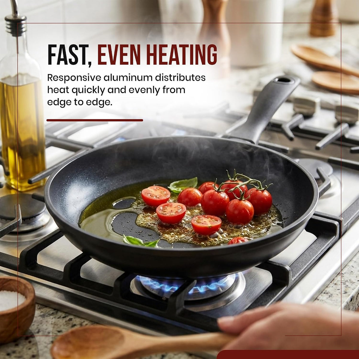 Alva Energy 8″ Ceramic Frying Pan – PFAS/PTFE-Free, Nonstick Skillet for Eggs & Small Meals – Lightweight, Induction & Oven Safe – Stay-Cool Handle, Scratch-Resistant, Dishwasher Safe