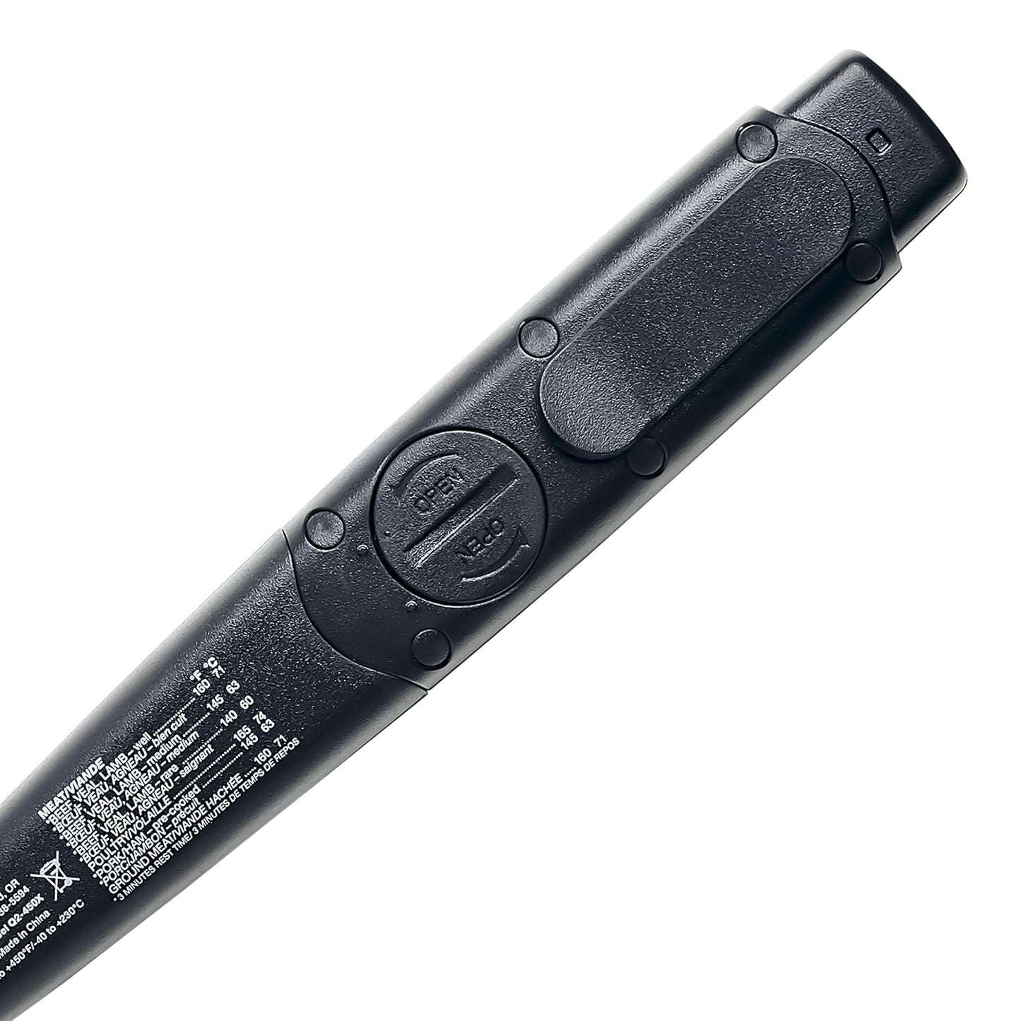 CDN ProAccurate® Waterproof Digital Thermometer with Protective Sheath, Easy to Read Display, 2.75" Stem with Thin Tip, Black/White (Q2-450X)