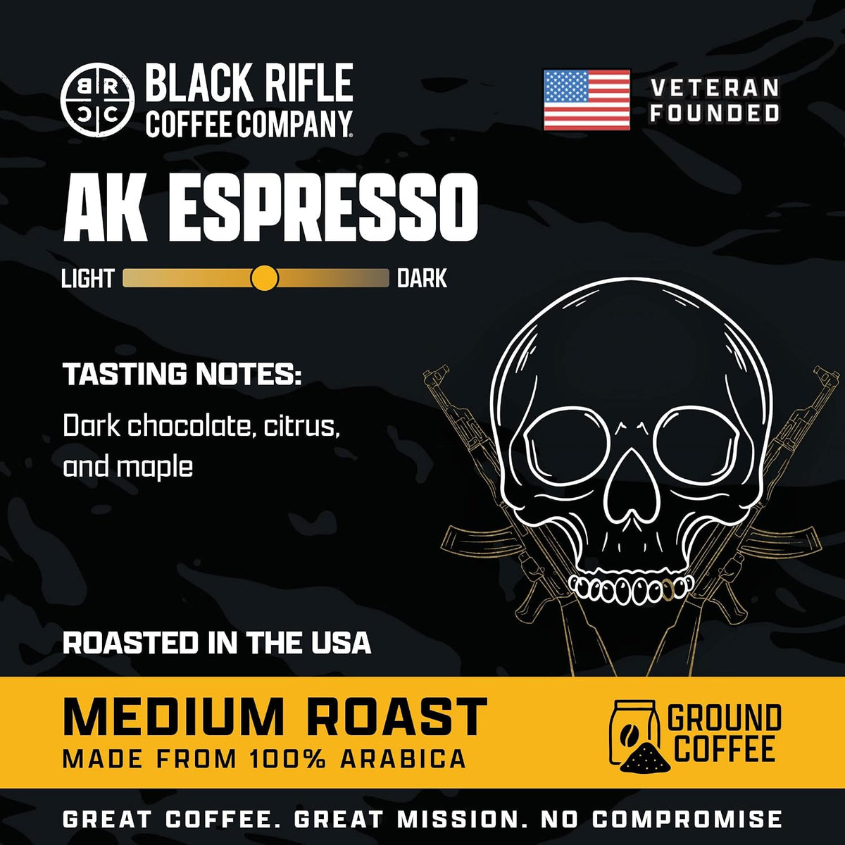 Black Rifle Coffee Medium Roast Ground Coffee AK Espresso 12 oz