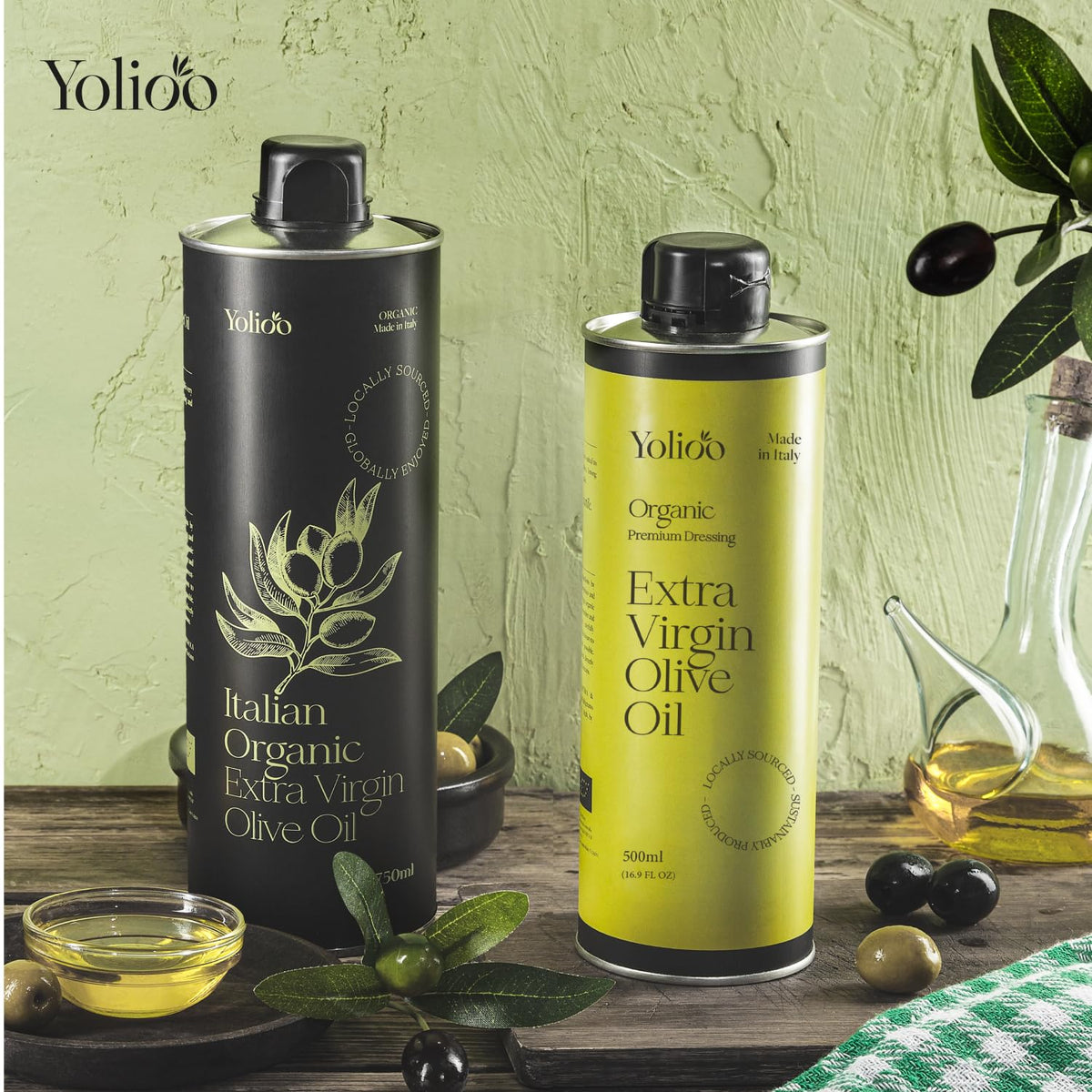100% EVOO | Italian Organic Olive Oil Extra Virgin Cold Pressed | Very High Polyphenol Rich Early Harvest from Tuscany | Premium Pure Olive Oil (16.9oz)