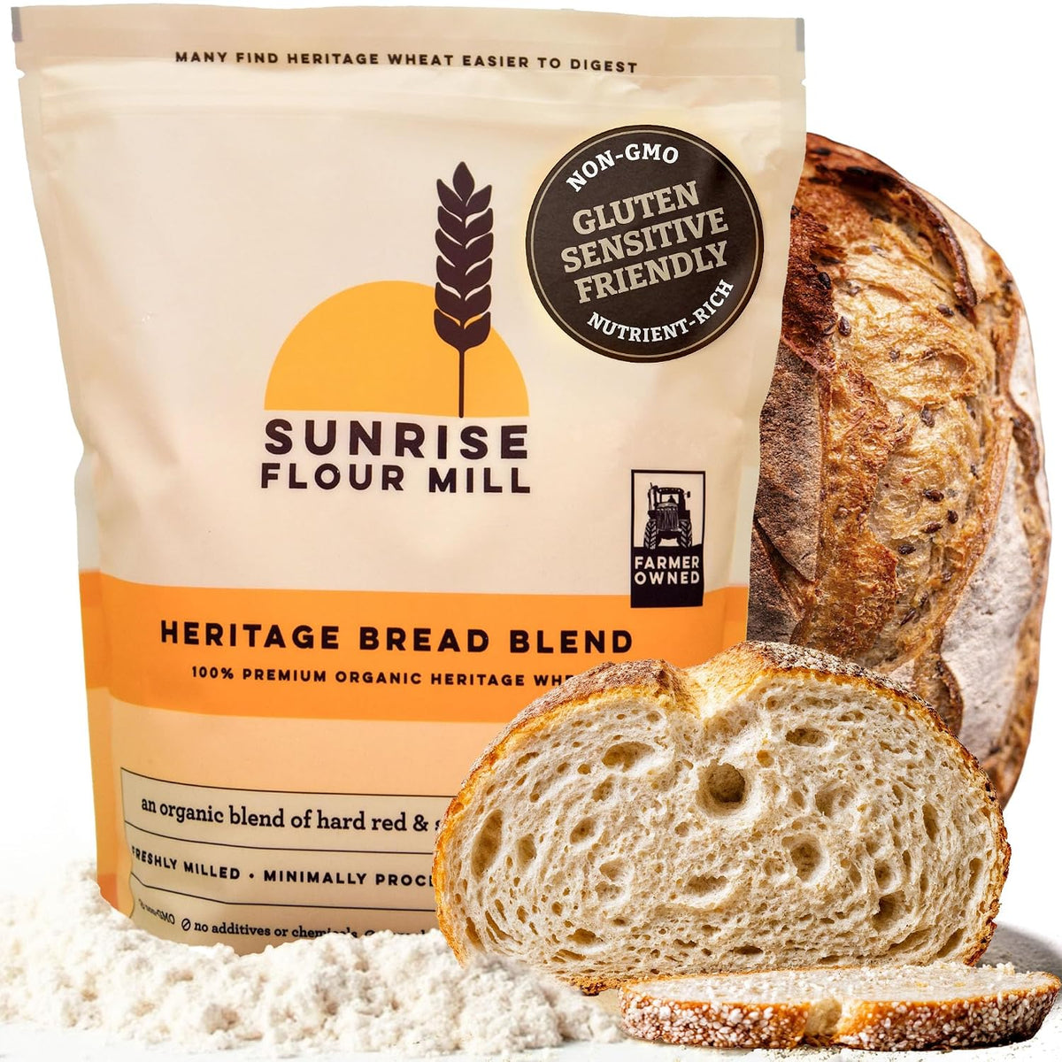 Sunrise Flour Mill Heritage Organic Bread Flour Blend - 2.0 lbs