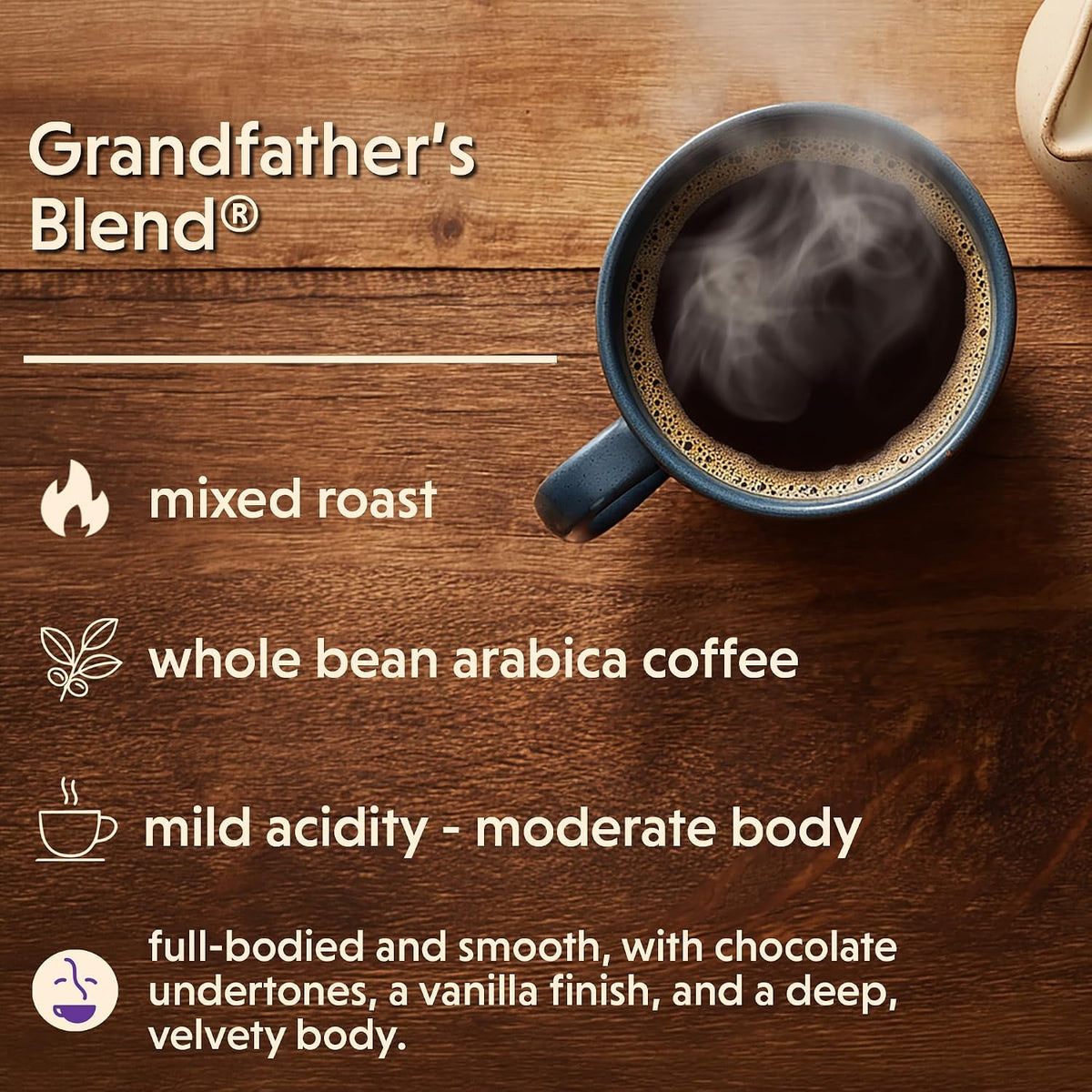 Coffee Bean Direct Grandfather's Blend®, Whole Bean, 5lb Bag | Mixed Roast Level, Handcrafted Arabica Blend