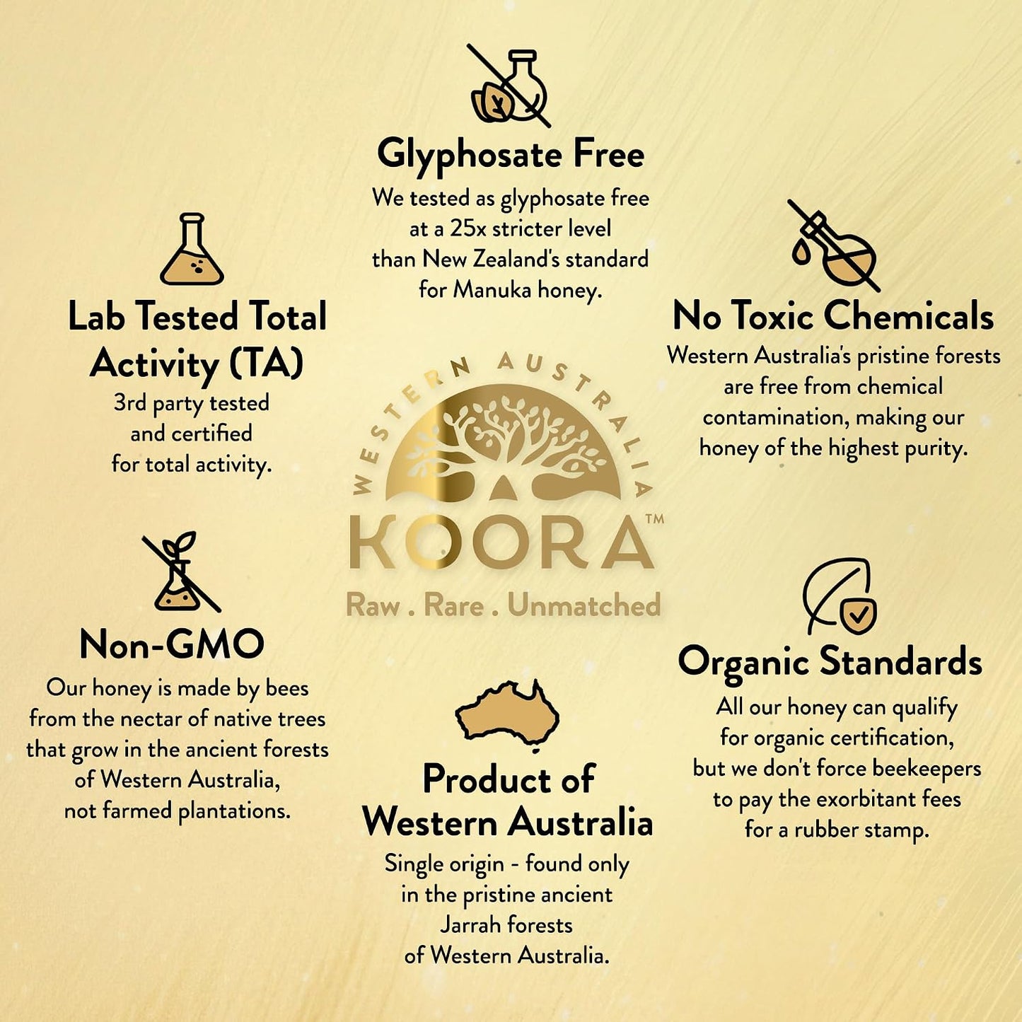 KOORA Marri Honey TA 25+ (MGO 1197+ Manuka Honey Rating Equivalent) 8.8 oz | Raw Medicinal Honey, Daily Health &amp; Immune Support, Low GI, Pristine Ancient Wild Forests of Western Australia
