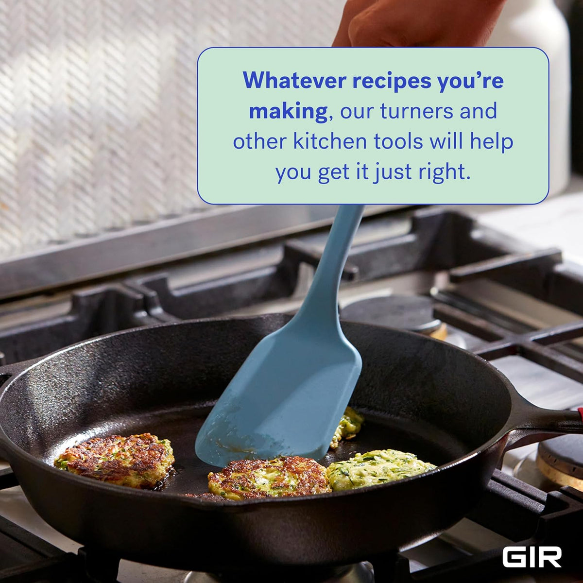 GIR: Get It Right Silicone Cooking Spatula Turner - Mini 11-In Slate - One-Piece Design & Heat-Resistant up to 425°F - Versatile Pancake Flipper & Baking Spatula With Ergonomic Handle