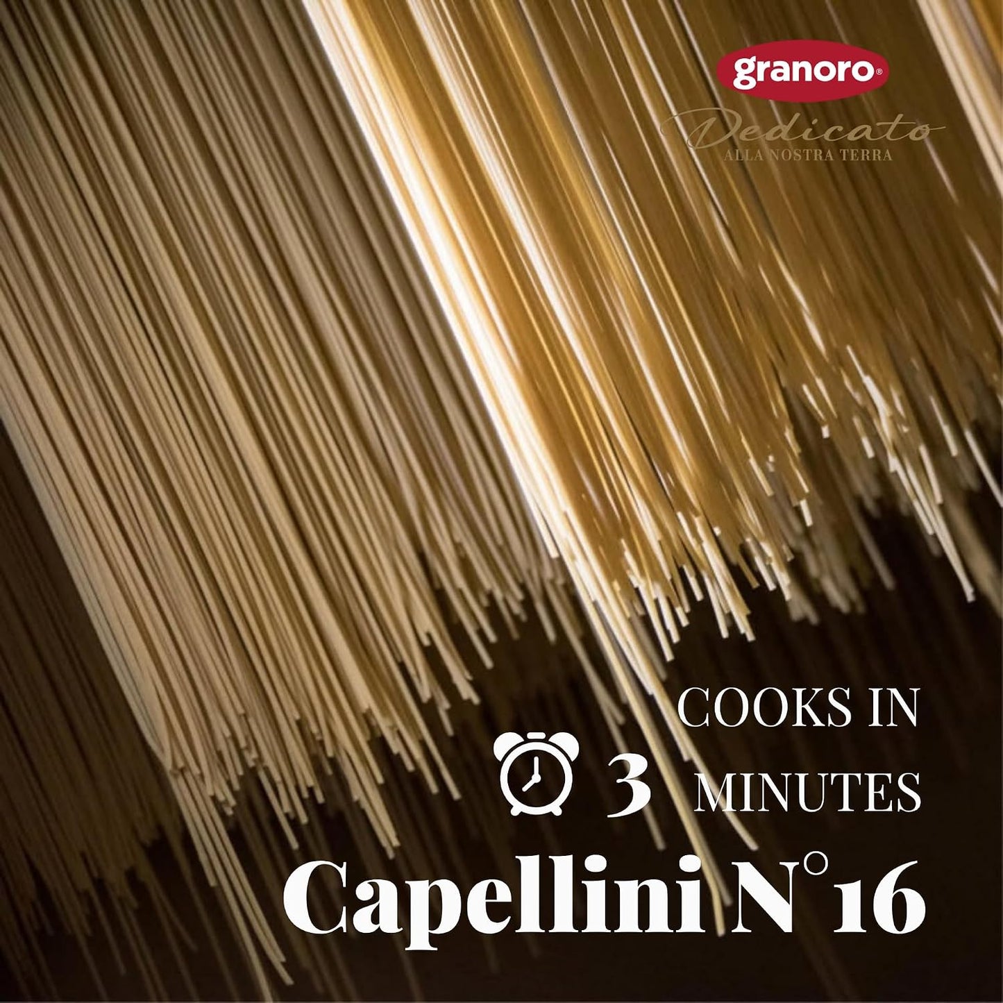 Granoro Dedicato Capellini #16 (Angel Hair) - Authentic Italian Pasta, Made from 100% Puglia Durum Wheat Semolina, Non-GMO, Vegan, 1 lb Bags (Pack of 2)