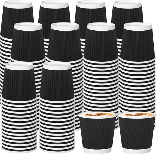 240Pack Paper Espresso Coffee Cups, 4 oz Disposable Coffee Cups,Corrugated Insulated Ripple Wall, Paper Ripple Cups for
