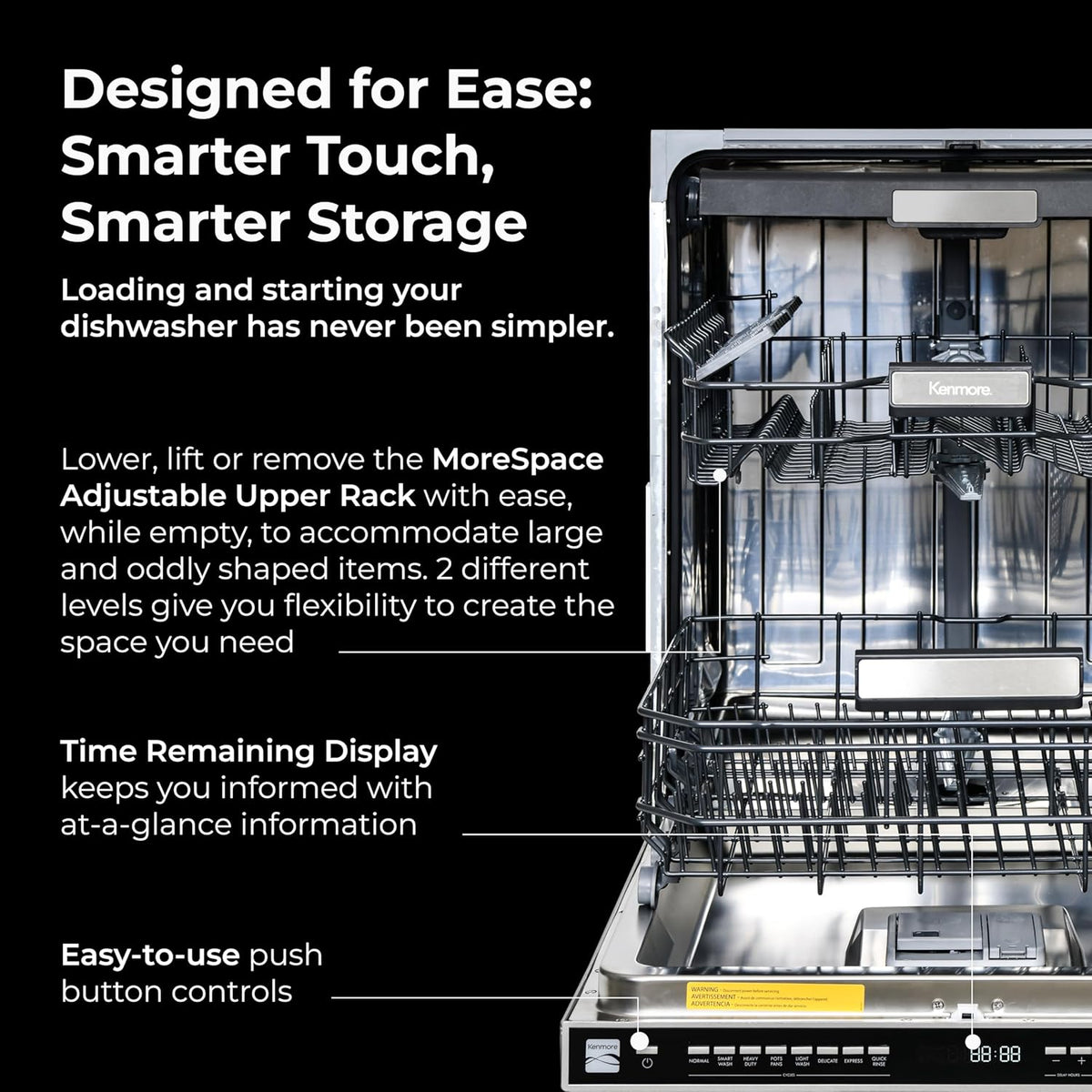Kenmore 24" Built-In Dishwasher - Fingerprint Resistant Stainless Steel