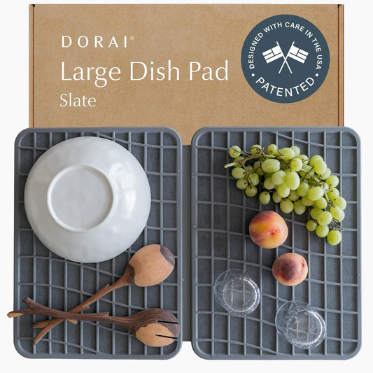 Dorai Home Dish Pad - Diatomaceous Earth Stone Drying Mat for Kitchen Counter - Quick Drying -Stone Dish Drying Mat for