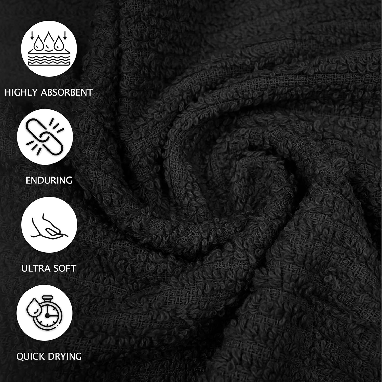 ZUPERIA Bar Mop Kitchen Towels - Pack of 12 (16" x19”) 100% Ring Spun Cotton - Dish Washcloths for Superb Cleaning and Less