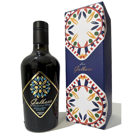 Galbasa - Organic Olive Oil from Sicily, Italy - Extra Virgin, First Cold Pressed, Early Harvest - Polyphenol Rich, Peppery