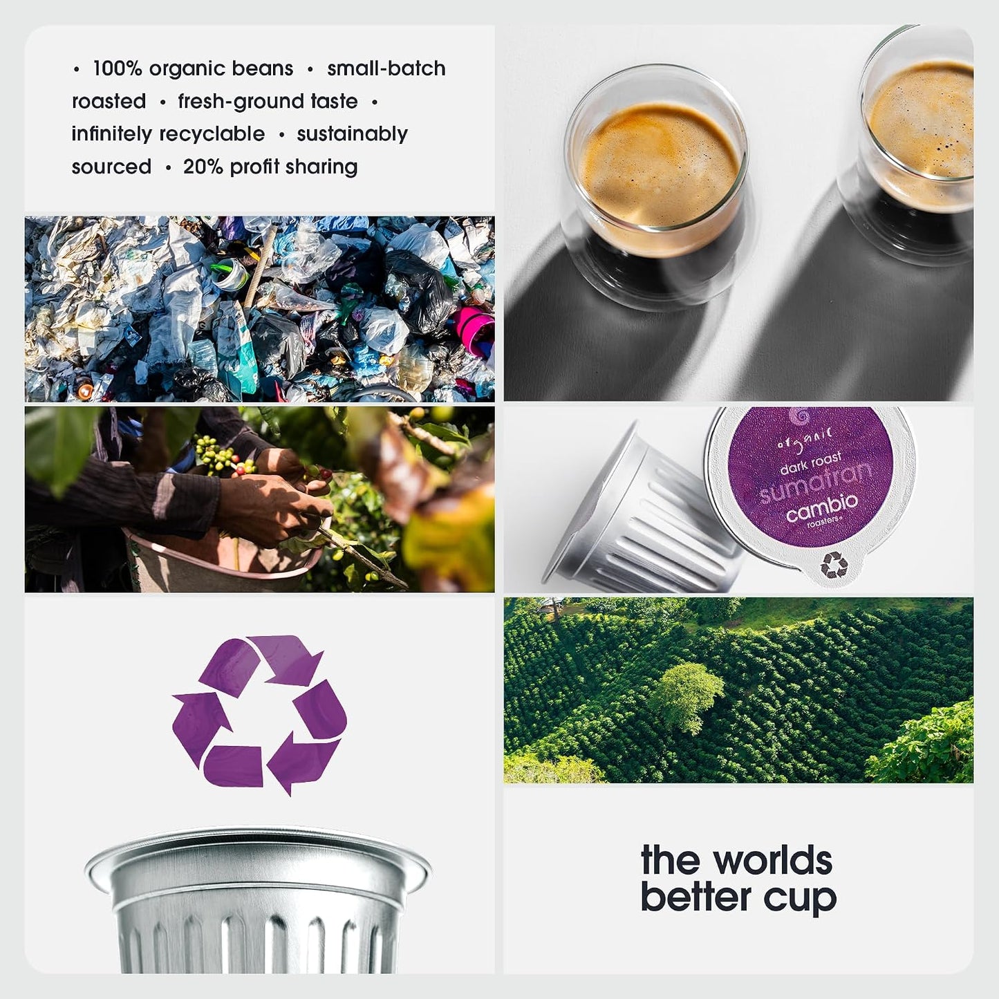 Cambio Roasters Dark Roast Coffee Pods - Recyclable Aluminum Pods, 10ct | Sumatran Organic Coffee in Recyclable Aluminum Coffee Pods. Compatible with Keurig® Brewers. Bold Flavor.