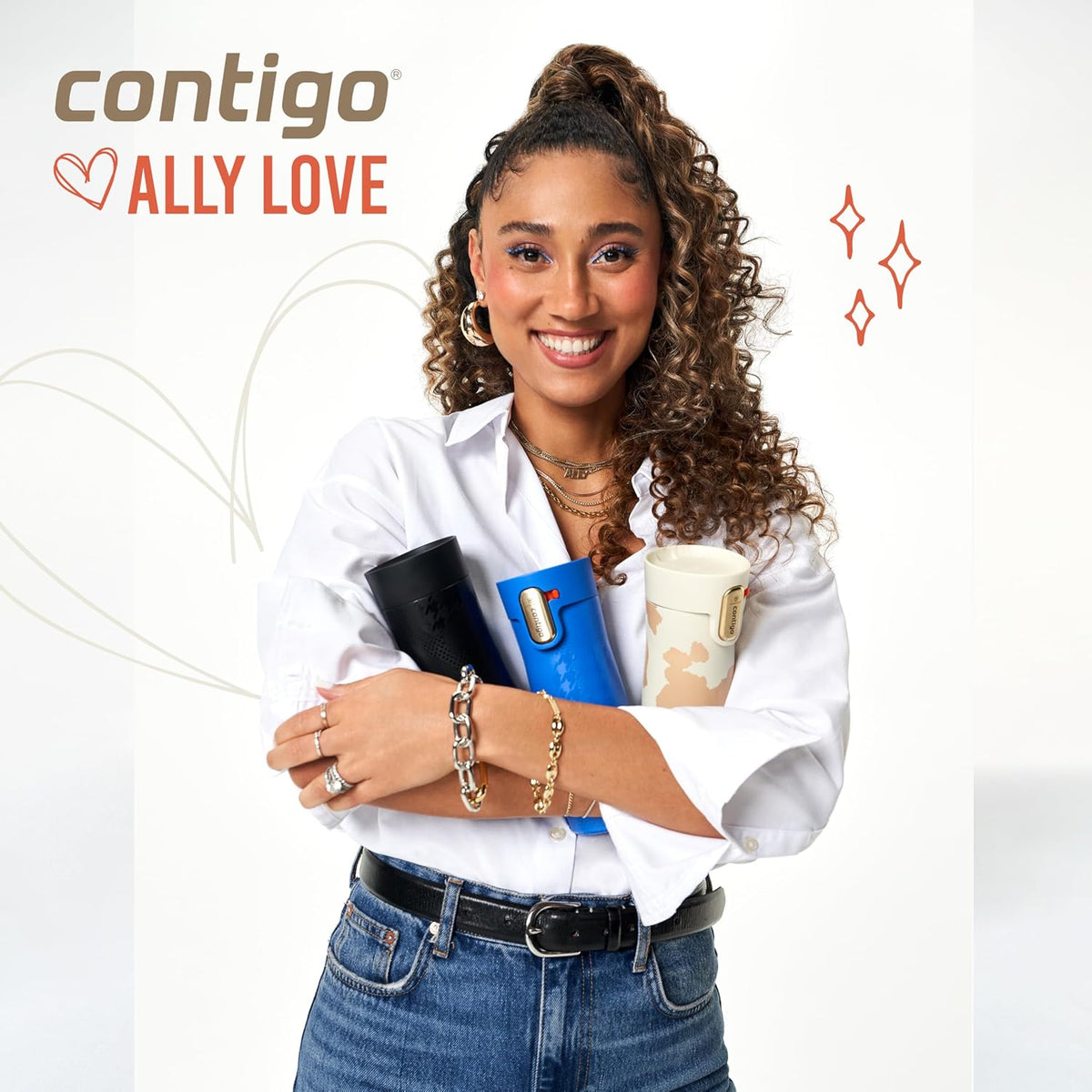 Contigo x Ally Love Stainless Steel Vacuum-Insulated Travel Mug with Autoseal and Easy Clean Lid, Spill-proof, Keeps Drinks cold 24 hrs &amp; hot for 11 hrs, BPA Free, 16oz., West Loop 3.0, Licorice