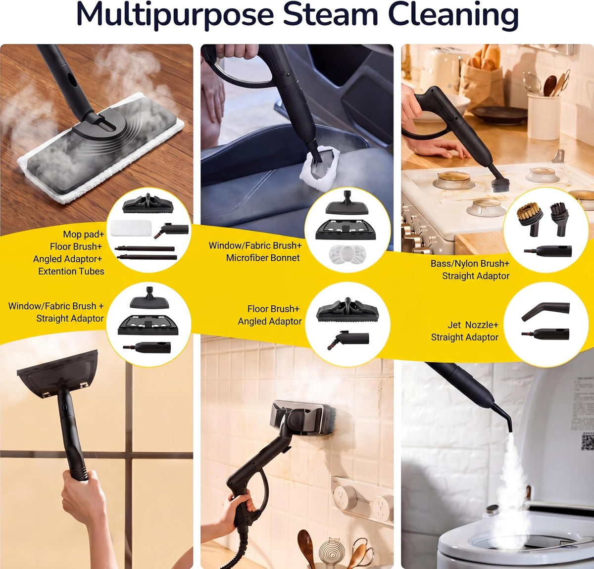 STEAMBOT 34-in-1 Steam Cleaner mop for Home & Car