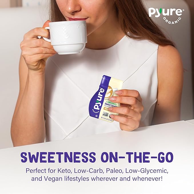 Pyure Organic Vanilla Stevia Liquid Sweetener | Sugar-Free Stevia Drops | Keto Sugar Substitute | Zero Calorie, Zero Carb,