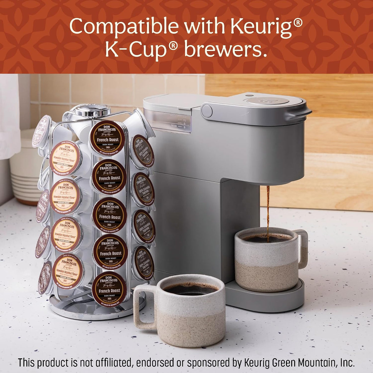 Don Francisco's 100% Colombian Decaf Coffee Pods, Medium Roast, 24ct | Compatible with Keurig Coffee Pod Brewers, 100% Arabica Coffee, Convenient Single Serve Brewing, Fresh Brew in Every Cup