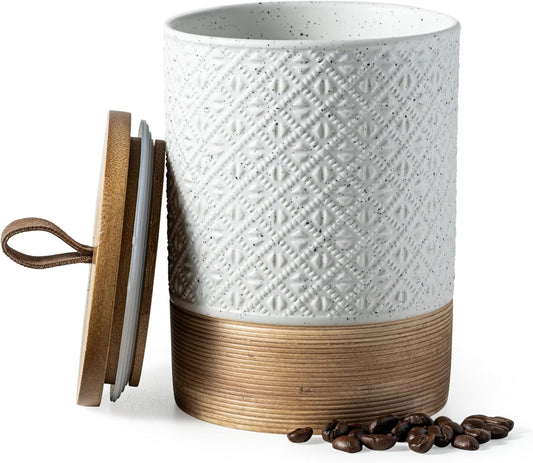 Large Coffee Containers with Lids, Ceramic Coffee Canister Kitchen Food Storage Cookie Jars with Airtight Lid for Spice