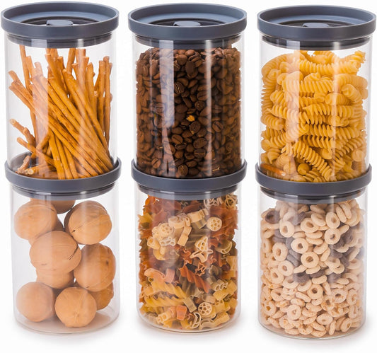 Glass Airtight Canisters with Silicone and Glass Lids – BPA-Free Borosilicate Containers for Food Prep, Storage, Wet or Dry