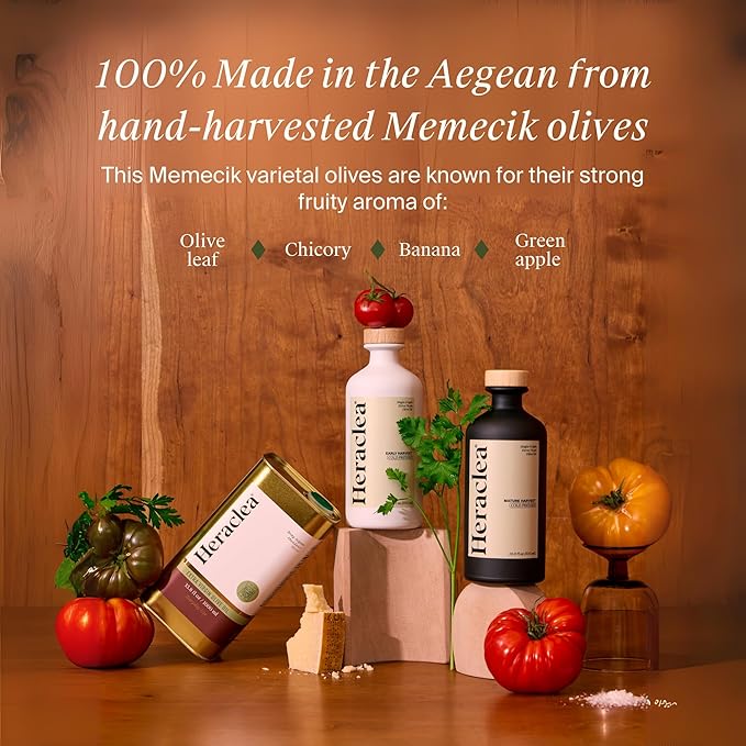 Heraclea - The Pairing - Organic Extra Virgin Olive Oil - Cold Pressed - Organic Olive Oil - Cold Pressed EVOO - Polyphenol Rich EVOO - 16.9 oz Bottles