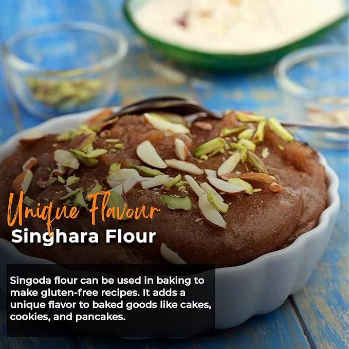 NY SPICE SHOP Singoda Flour - Water Chestnut Flour - Caltrop Flour - Singoda Ka Atta - Singhara Ata - All Natural Paniphal Flour - Premium Gourmet Food Grade Flour – 1 Pound