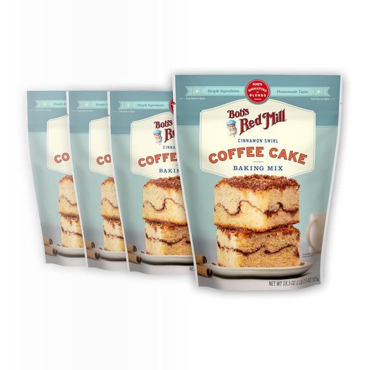 Bob's Red Mill Cinnamon Swirl Coffee Cake Baking Mix, 18.5oz (4 Pack)