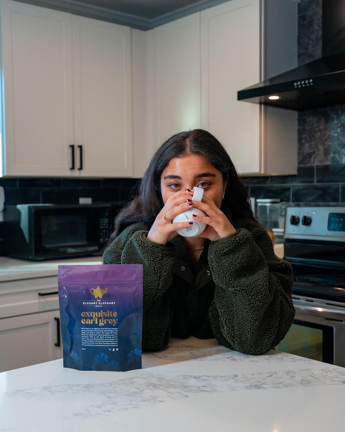 Earl Grey Tea, Organic Loose Leaf Black Tea – Classic Bergamot &amp; Citrus Flavor – Boost Clarity &amp; Wellness – Drink Hot or Iced – 4 oz Resealable Bag (Makes 50 Cups) – The Elegant Elephant