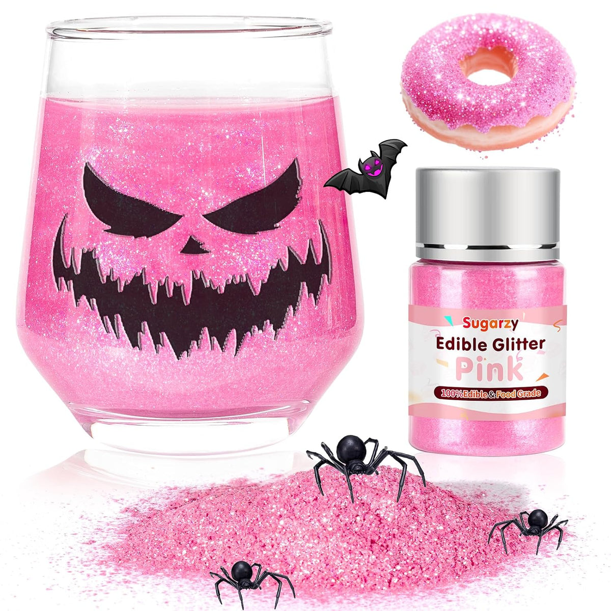 Edible Pink Glitter for Drinks