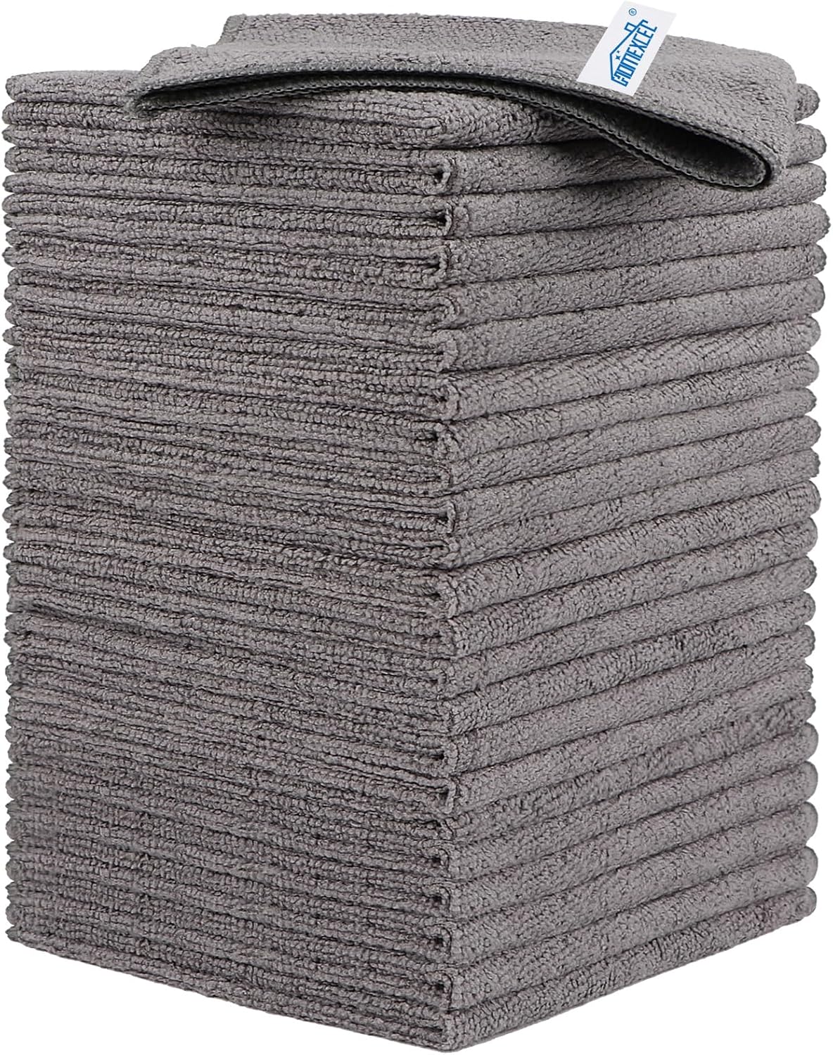 HOMEXCEL Grey Microfiber Cleaning Cloth, 24 Pack Cleaning Towels for Kitchen, Lint Free, Scratch-Fre