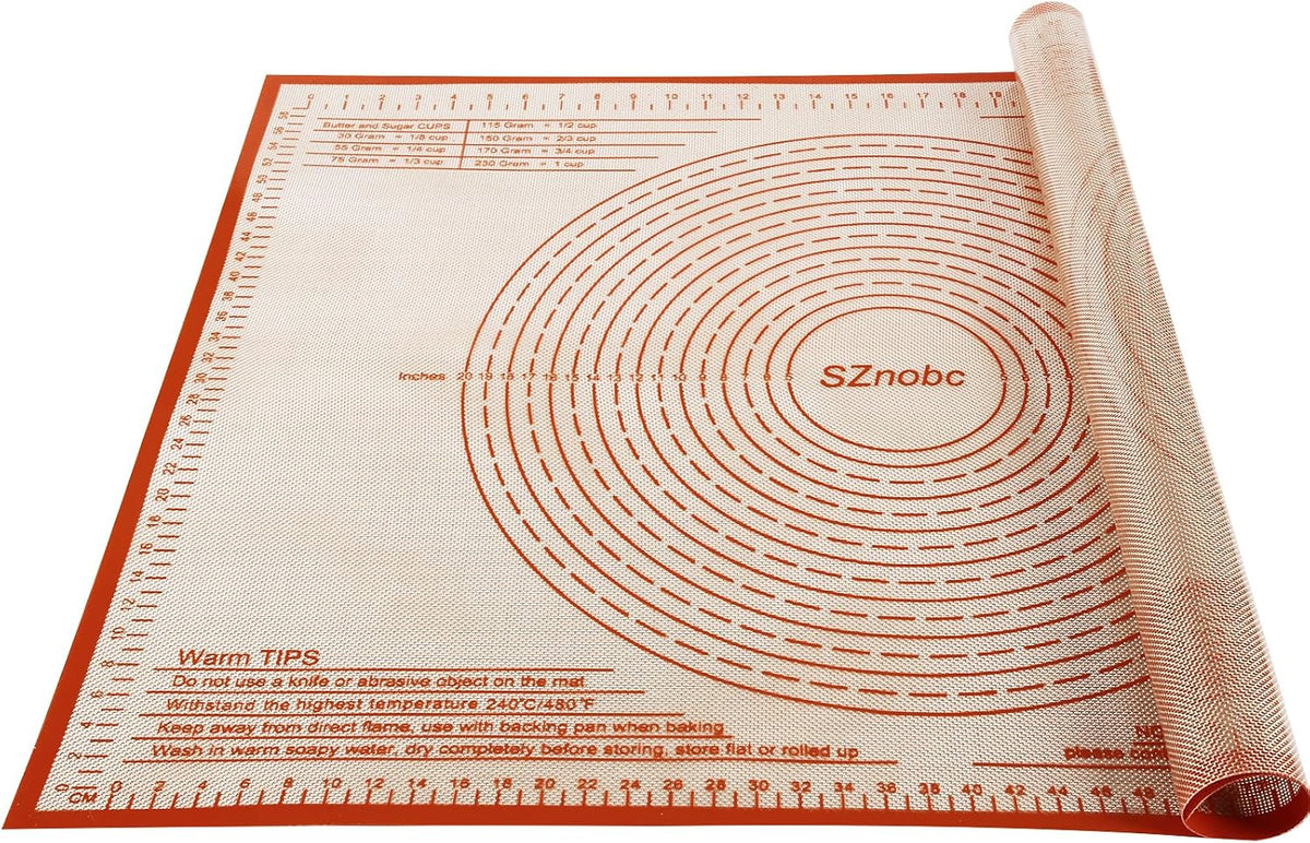 Silicone Pastry Mat 36X24 inch Baking Mat for Rolling Dough | Great Performance Kitchen Counter Mat, Perfect for Dough, Pastry, Pie Crust, Fondant, Bread, Pasta/Pizza,Pastry Board
