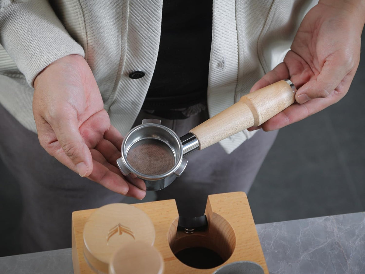 Bottomless Portafilter 54mm Breville Compatible Maple Handle