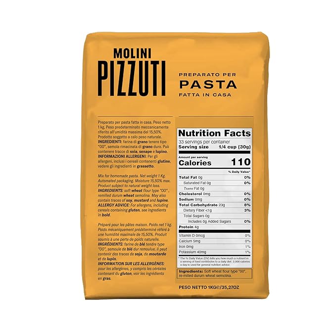 Molini Pizzuti Wheat Flour and Durum Semolina Blend Homemade Pasta Flour - 1KG